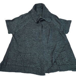 New Direction Womens Cape Sweater Size 2XL Blue 100% Acrylic Short Sleeve